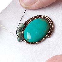 Step 6 - Stitch beads around foundation
